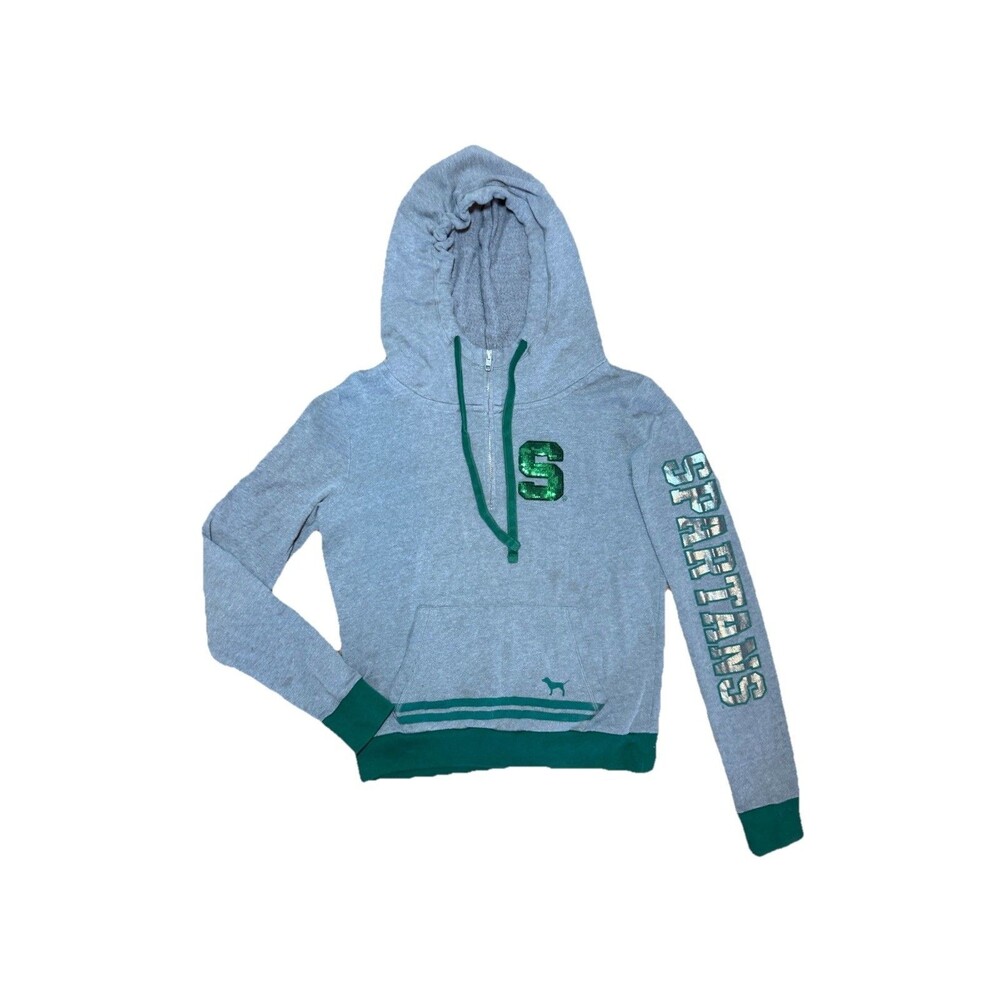 Victoria Secret 5th Ocean Michigan State University MSU Spartans Hoodie Sparkle